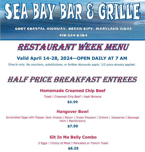 Restaurants Ocean City Restaurant Week